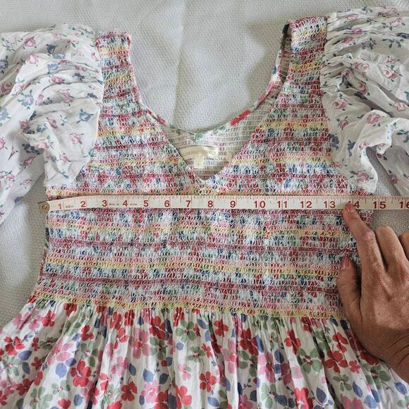 Loveshackfancy Analia Floral-Print Cotton Midi Dress Size Small - Picture 5 of 6